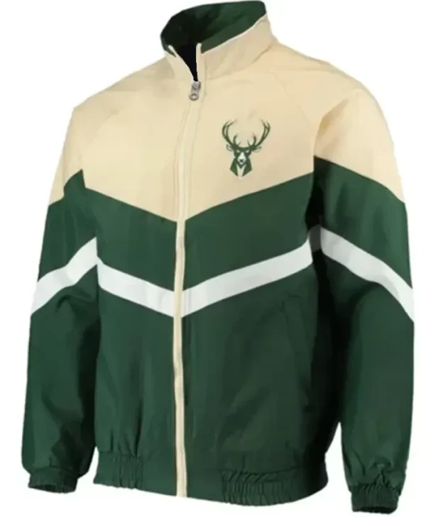 Milwaukee Bucks Bank Shot Oxford Green And Cream Jacket