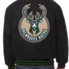 Milwaukee Bucks Black Wool Varsity Jacket