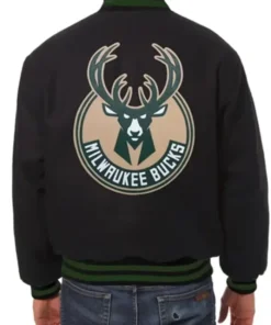Milwaukee Bucks Black Wool Varsity Jacket