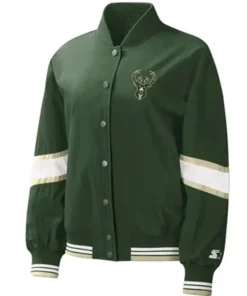 Milwaukee Bucks Crinkle Pinnacle Green Jacket