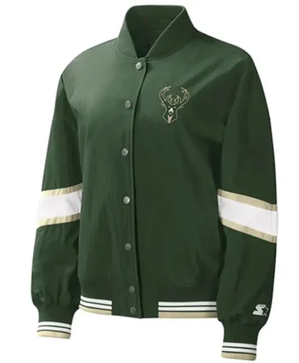 Milwaukee Bucks Crinkle Pinnacle Green Jacket