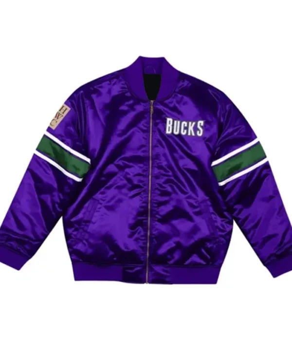 Milwaukee Bucks Heavyweight Purple Bomber Jacket