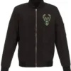 Milwaukee Bucks Lightweight Black Bomber Jacket