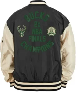 Milwaukee Bucks New Era Beige And Black Jacket