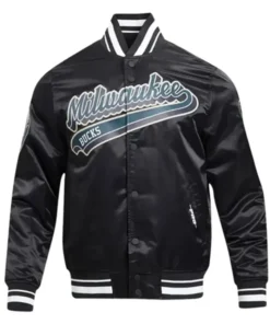 Milwaukee Bucks Script Tail Black Jacket