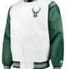 Milwaukee Bucks Starter White And Green Jacket