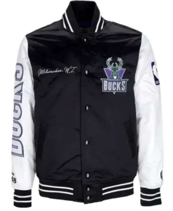 Milwaukee Bucks Team Origins Black And White Jacket