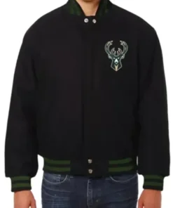 Milwaukee Bucks Wool Black Varsity Jacket
