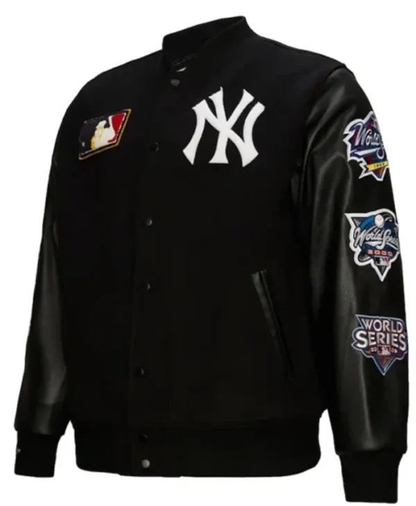 New York Yankees Black Letterman Jacket