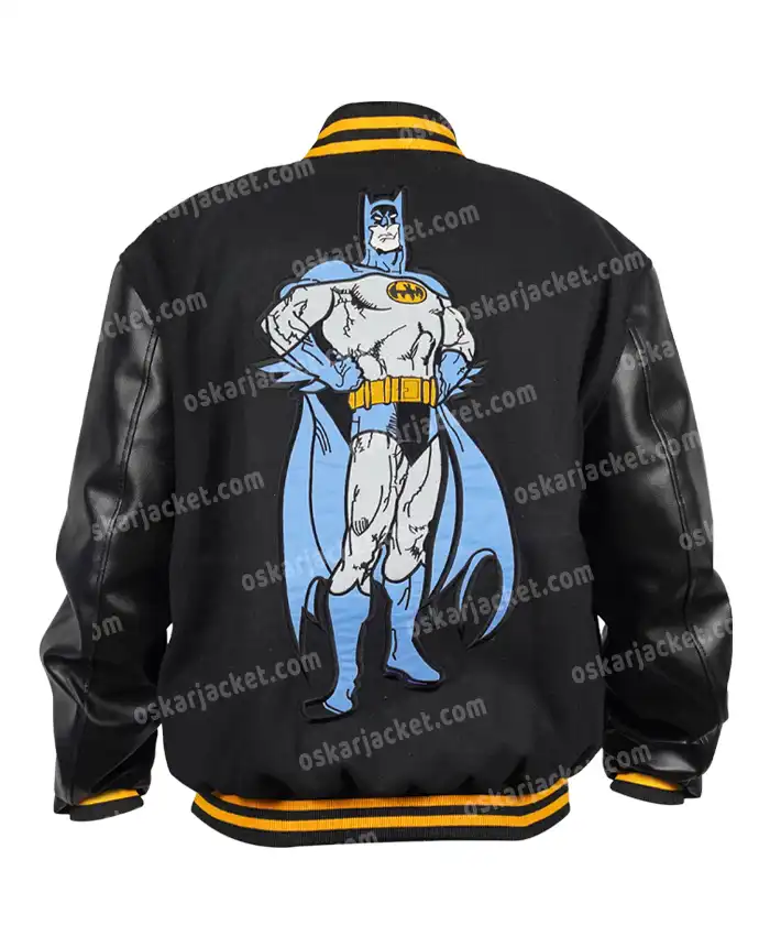 Order Now Men And Women Batman Black Printed Bomber Varsity Jacket For Sale
