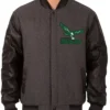 Philadelphia Eagles Charcoal Varsity Jacket