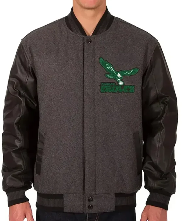 Philadelphia Eagles Charcoal Varsity Jacket