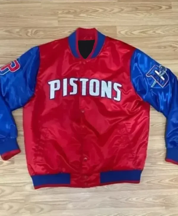 Pistons Ty Mopkins Red And Blue Varsity Jacket