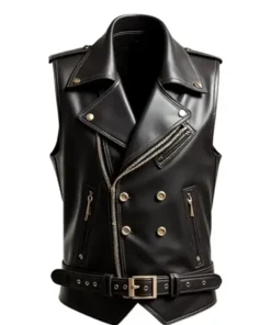 Premium Black Leather Vest