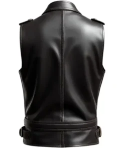 Premium Leather Black Vest