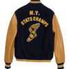 Order now Ralph Lauren Beige Wool With PU Leather Varsity Jacket For Sale