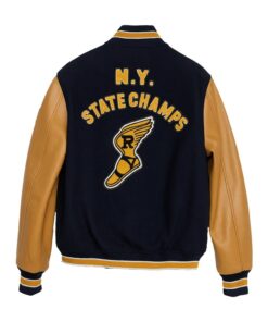 Order now Ralph Lauren Beige Wool With PU Leather Varsity Jacket For Sale