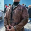 Red Notice Dwayne Johnson Brown Leather Coat