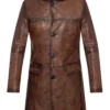 Red Notice Dwayne Johnson Leather Brown Coat