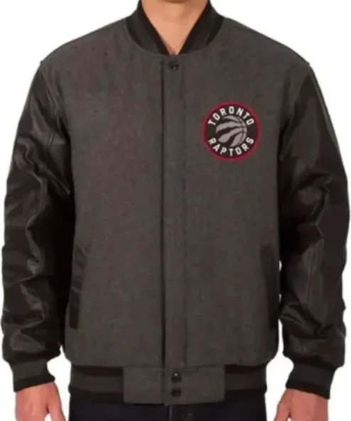 Toronto Raptors Black And Charcoal Varsity Jacket
