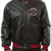 Toronto Raptors Black Leather Varsity Jacket