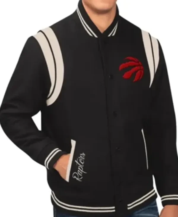 Toronto Raptors Black Teddy Varsity Jacket