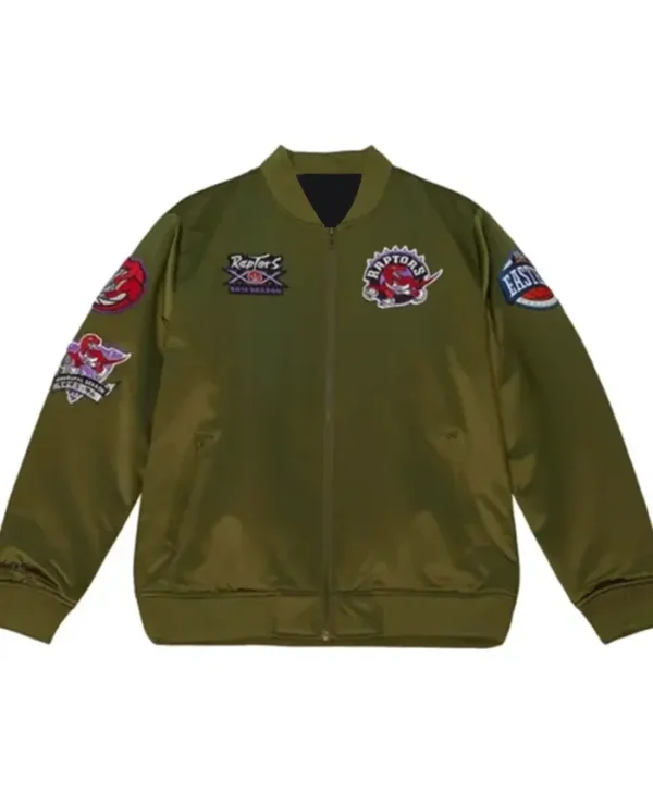 Toronto Raptors Flight Green Vintage Bomber Jacket