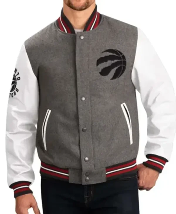Toronto Raptors Grey And White Jacket