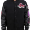 Toronto Raptors Patch Black Letterman Jacket