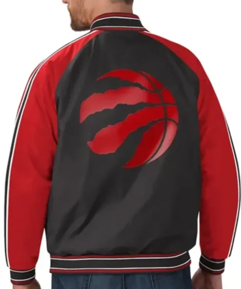 Toronto Raptors Red and Black Varsity Striped Jacket