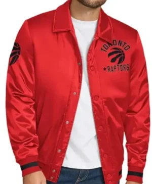 Toronto Raptors Stitch Applique Red Jacket