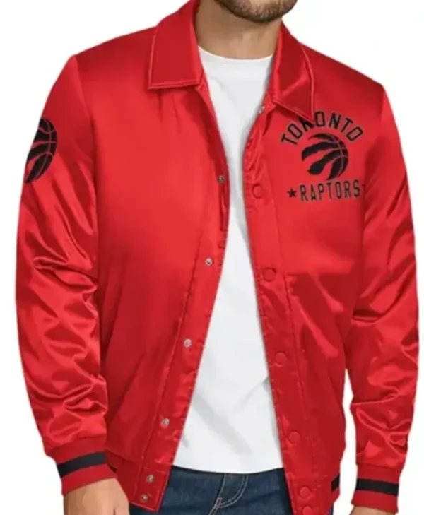 Toronto Raptors Stitch Applique Red Jacket