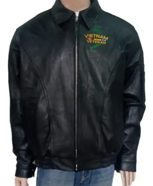 Vietnam Veteran Black Leather Jacket