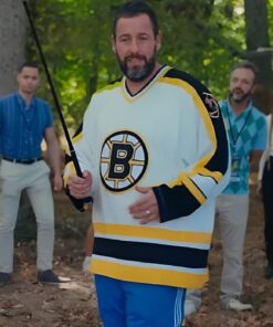 2025 Movie Happy Gilmore 2 Adam Sandler White Boston Hockey Jersey