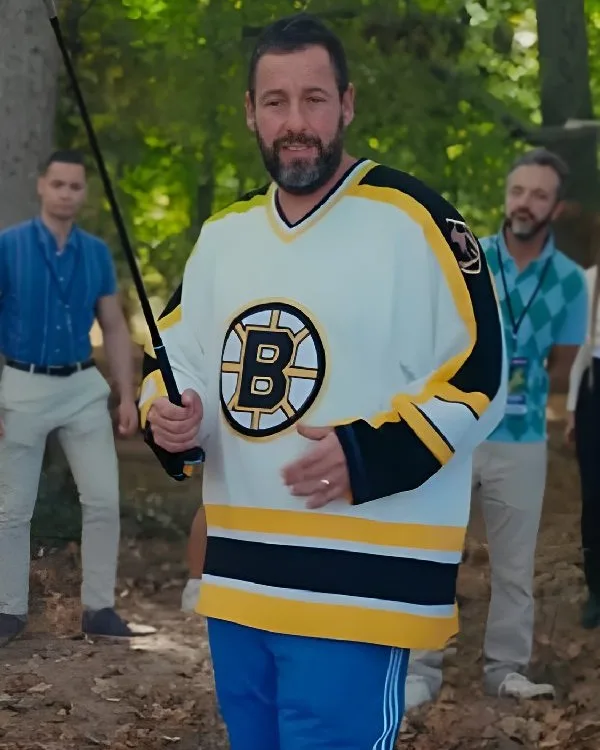 2025 Movie Happy Gilmore 2 Adam Sandler White Boston Hockey Jersey