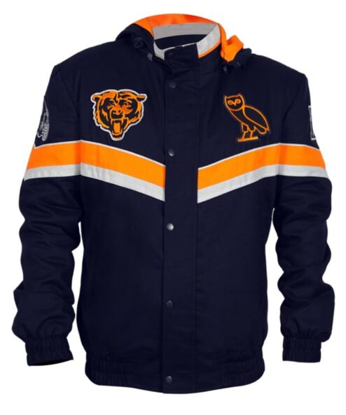 Chicago Bears OVO Sideline Hooded Jacket On Sale