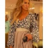 Sarah Jessica Parker TV Series And Just Like That Carrie Bradshaw Swirl Print Shirt Dress