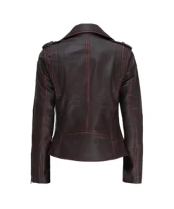 Women’s Asymmetrical Biker Brown Leather Jacket