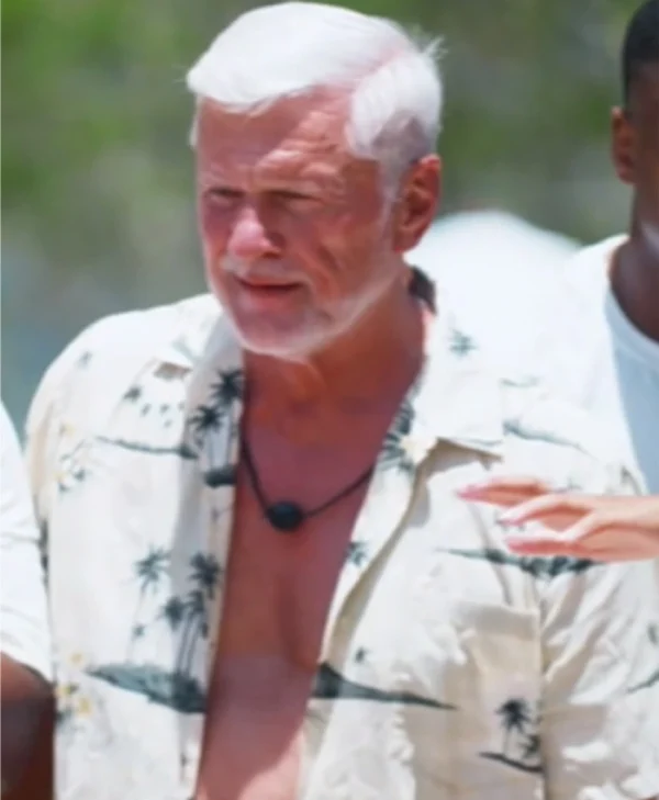 Bachelor In Paradise S10 Kim Buike Tree Print Camp Shirt