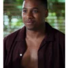 Andrew Spencer Bachelor in Paradise S10 Camp-Collar Short-Sleeve Maroon Shirt