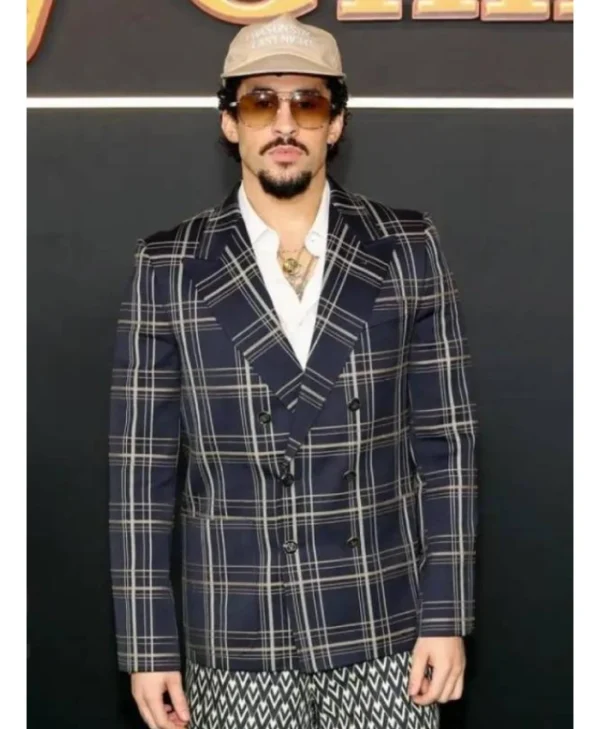 Shop Bad Bunny Happy Gilmore 2 NYC Premiere Checked Blazer