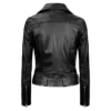 Womens Black Leather Asymmetrical Biker Jacket