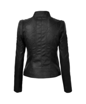 Womens Leather Black Biker Jacket