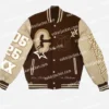 Breezy Bowl XX Brown And Beige Letterman Jacket