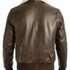 Brown Pilot Shearling Bomber Leather Jacket For Mens