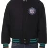 Charlotte Hornets Black Letterman Varsity Jacket