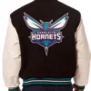 Charlotte Hornets Letterman Black And White Jacket