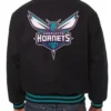 Charlotte Hornets Letterman Black Varsity Jacket