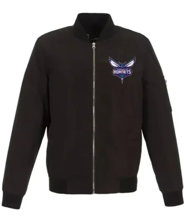 Charlotte Hornets Lightweight Black Bomber Jacket