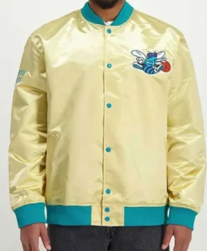 Charlotte Hornets Lightweight Gold Varsity Jacket